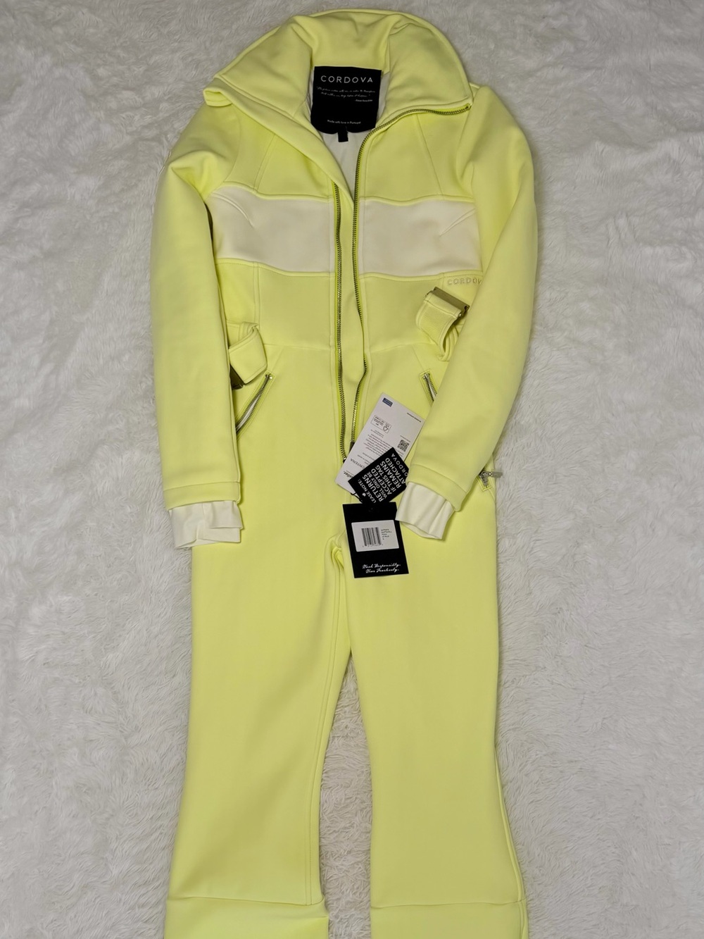 Cordova Fora Softshell Ski Suit Citrus Size S NWT